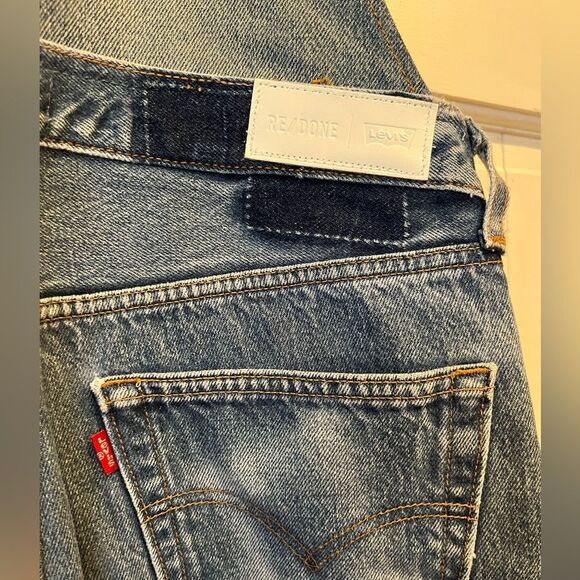 New Re/Done Levi’s Blue Overalls Jean Jumpsuit - Picture 4 of 7